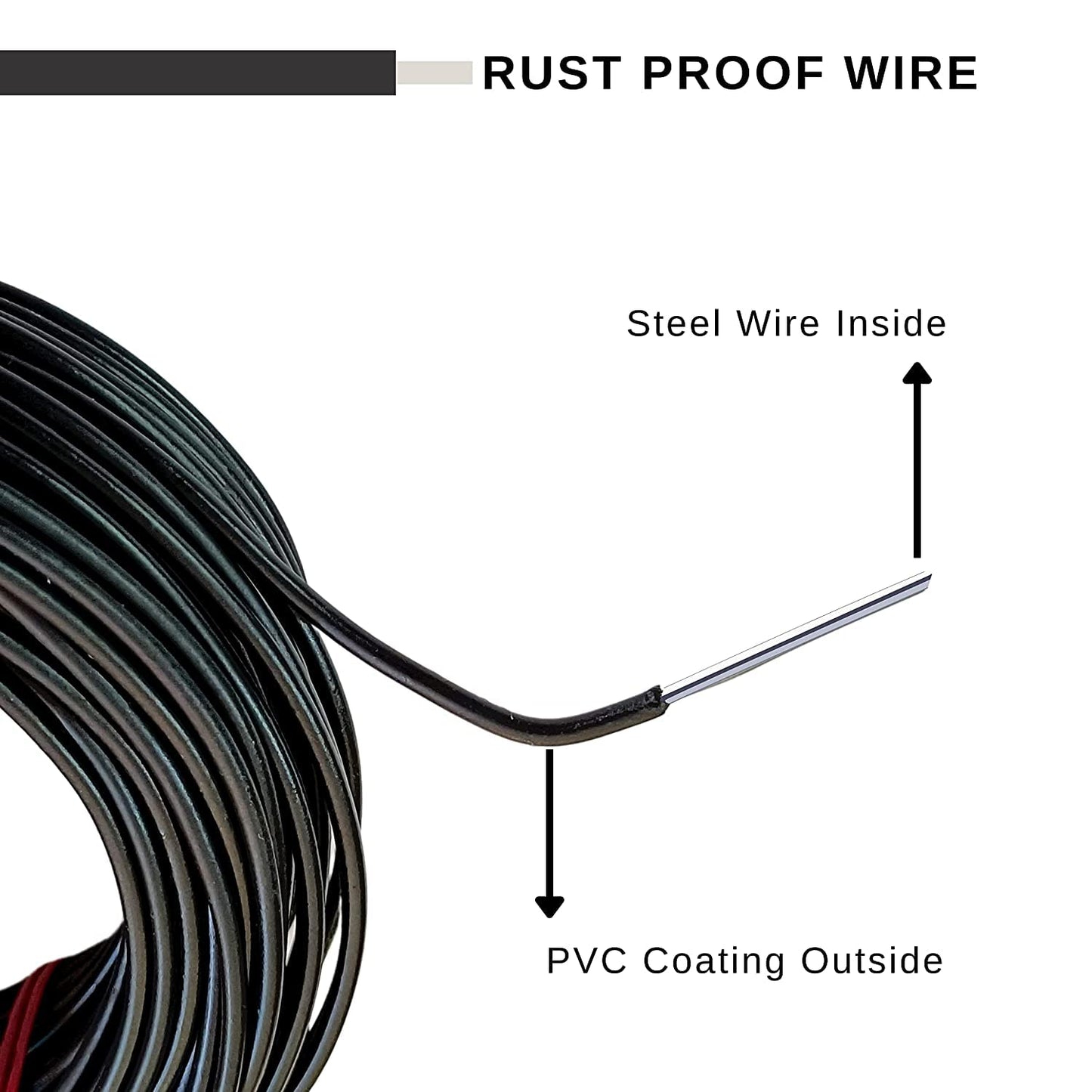 PVC Coated Heavy Duty GI Wire Rope | Clothesline | Ideal for Drying Heavy Clothes | Length 25 Meter | Assorted Colours | Pack of 1 - Flymaster Shop