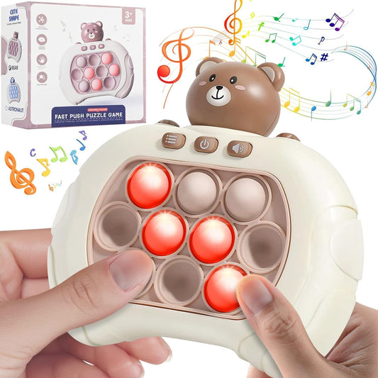 Quick Push Light Up Pop Game Fidget Toys for Adults and Kids | Squeeze Poppet Sensory Push Pop Memory Toy Party Favors Puzzle Game Fidget Console, Pack of 1 - Flymaster Shop