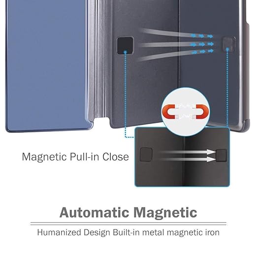 Realme 6 Pro Clear View Electroplate Mirror Protective Leather Flip Cover with Glass - Premium, Stylish, and Durable Case for Ultimate Protection and Functionality. - Flymaster ShopFlymaster ShopRK - FMC - RM - 6PRO