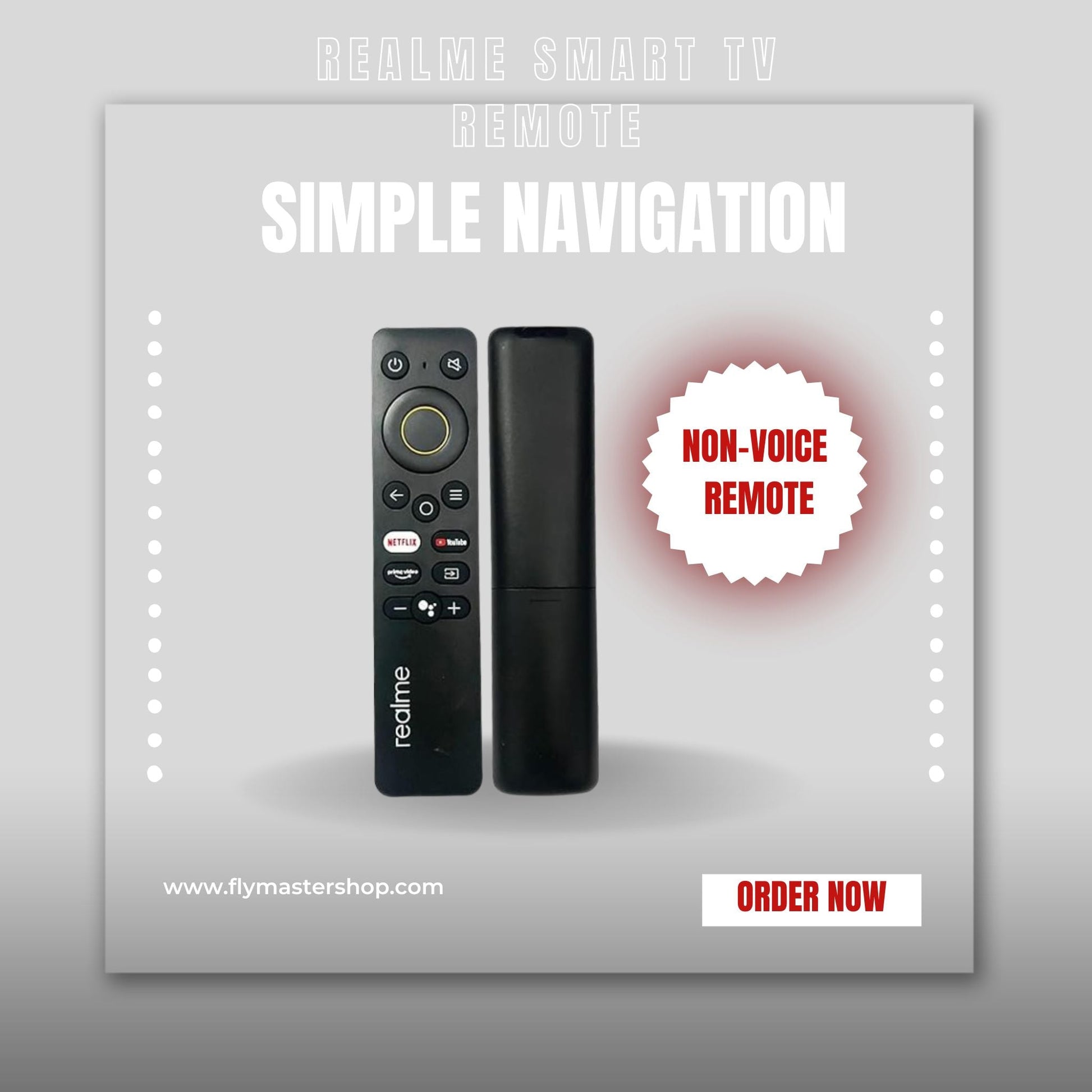 Remote Control for Realme Smart 4K UHD LED TV (Version 1) – No Voice Function - Flymaster Shop