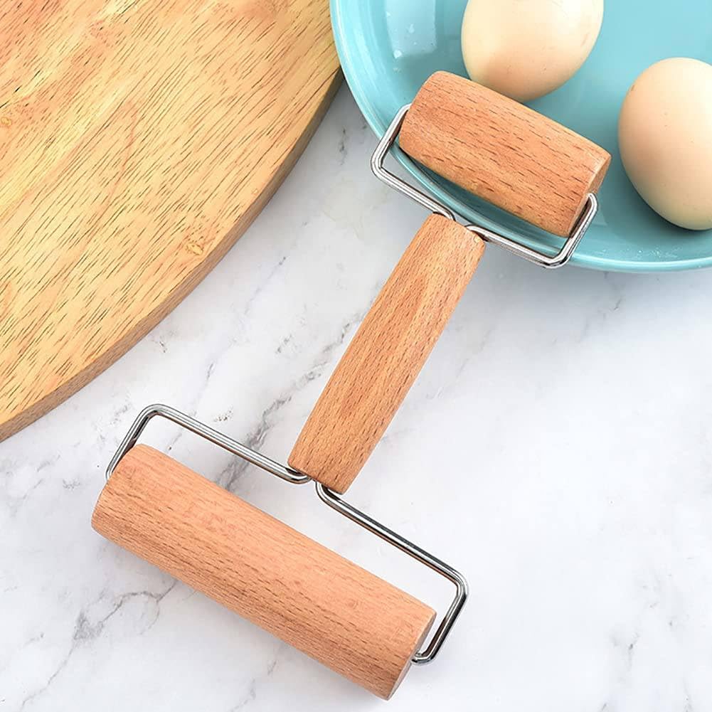 Rolling Pin Wooden Rolling Pin Kitchen Utensils for Baking Dough Pizza Cake Fondant Pie Pasta Biscuits Double Head - Flymaster Shop