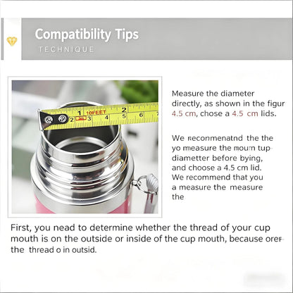 Vacuum Flask Lid Cover 4.5cm Replacement for Thermosteel Bottle