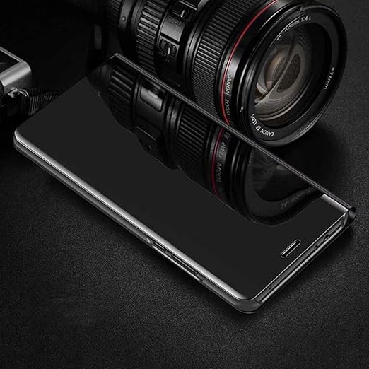 Samsung Galaxy A72 Clear View Electroplate Mirror Protective Leather Flip Cover with Glass - Premium, Stylish, and Durable Case for Ultimate Protection and Functionality - Flymaster Shop
