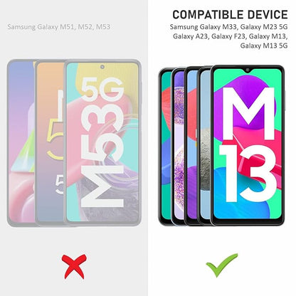Samsung Galaxy M33 5G, Galaxy M13, Galaxy M13 5G, and Samg Galaxy F23 (6.6 Inch) | Edge to Edge Tempered Glass| Easy Self Installation Kit and Black Color | Phone Accessories | - Flymaster Shop