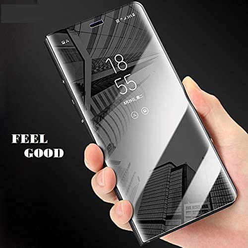 Samsung J3 Clear View Electroplate Mirror Protective Leather Flip Cover with Glass - Premium, Stylish, and Durable Case for Ultimate Protection and Functionality. - Flymaster Shop