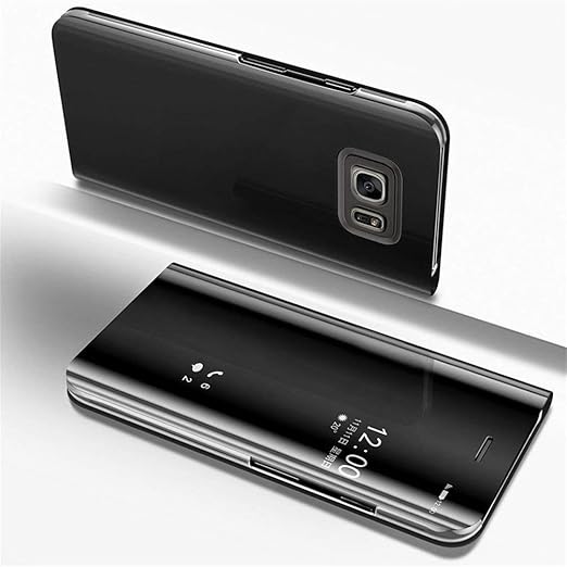 Samsung S6 Edge Clear View Electroplate Mirror Protective Leather Flip Cover with Glass - Premium, Stylish, and Durable Case for Ultimate Protection and Functionality. - Flymaster ShopFlymaster ShopRK - FMC - SM - S6E