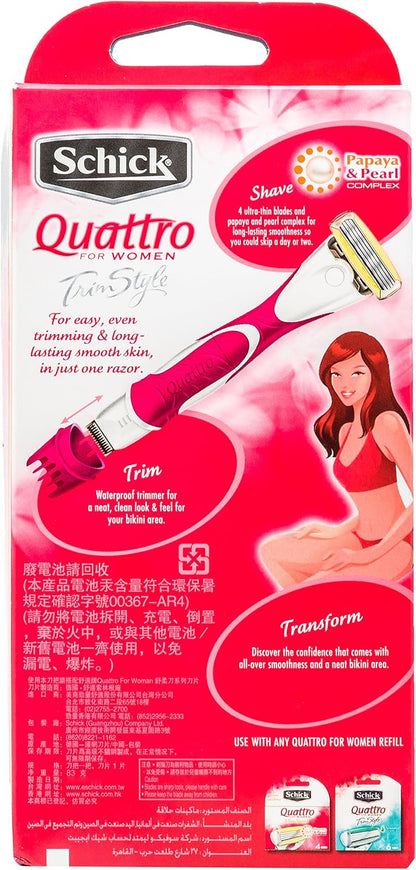 Schick Quattro for Women TrimStyle 2-in-1 Razor & Bikini Trimmer