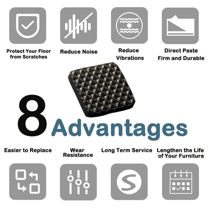 Self Adhesive Round Rubber Floor Protector Non Slip Furniture Pads, Sofa, Bed, Table, Cabinet, Dining Chairs Balance Pad Noise Insulation Pad (Square-9pcs) - Flymaster Shop