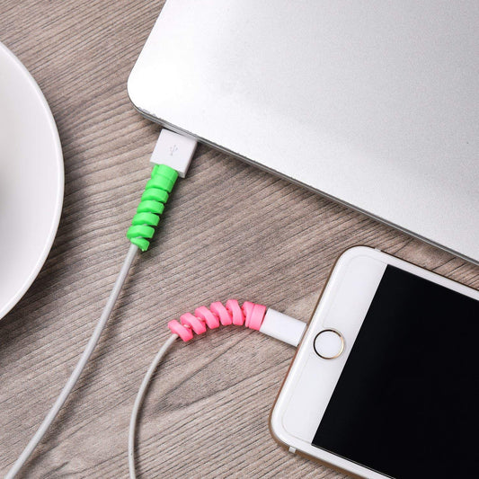 Set of 5 Spiral Cable Protectors, Charging and Data Cables, Earphone Cable Cover | Electronics Accessories | Protects and Organizes Cables, Durable and Flexible Design - Flymaster ShopShopFlyMaster