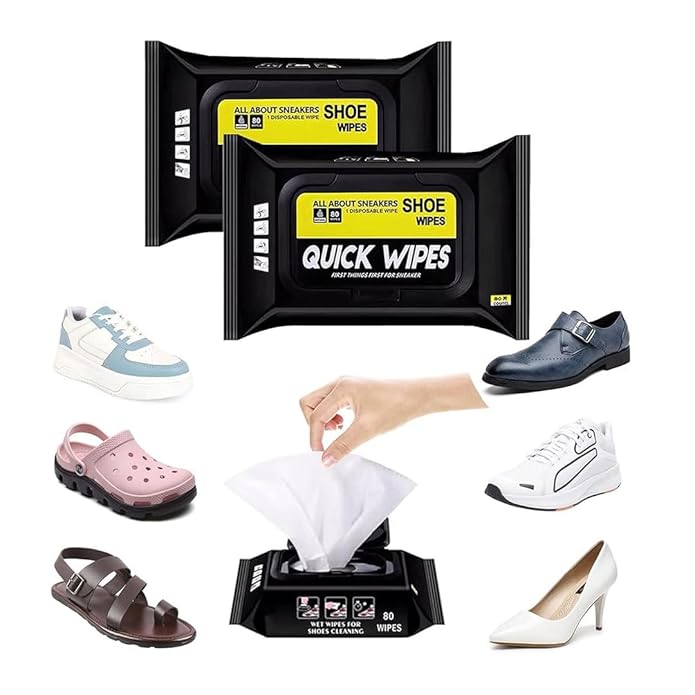 Shoe Cleaning Wipes Pack of 2 (80+80)– Instant Sneaker Cleaner & Dirt Remover for Shoes, Sneakers & Boots - Flymaster Shop