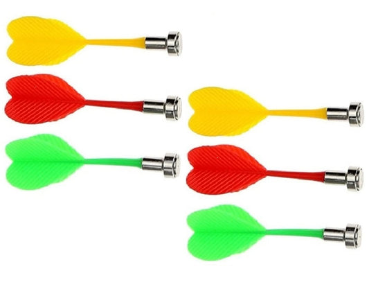 Shri Krishna Enterprises Steel Magnetic Dart Board Darts Pins Darts (Pack of 6) Green Yellow Red - Flymaster Shop