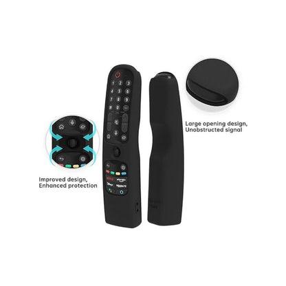 Silicone Case for LG Magic Remote AN-MR21GA MR22GA MR23GA - Protective Cover with Loop (Black) - Flymaster Shop