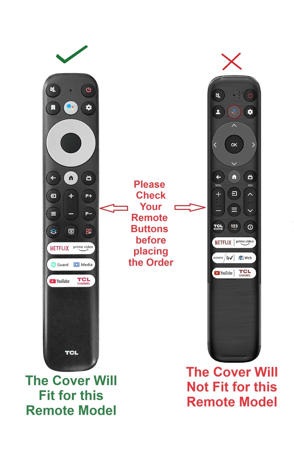 Silicone Case for TCL Remote 902V - Protective TV Remote Cover with Loop (Black) - Flymaster Shop