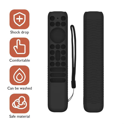 Silicone Case for TCL Remote 902V - Protective TV Remote Cover with Loop (Black) - Flymaster Shop