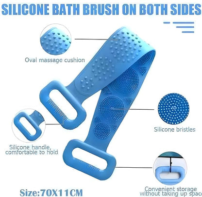 Silicone Double-Sided Exfoliating Body Scrubber Belt for Shower & Bath - Removable Chopping Belt for Skin Exfoliation & Cleansing. - Flymaster Shop