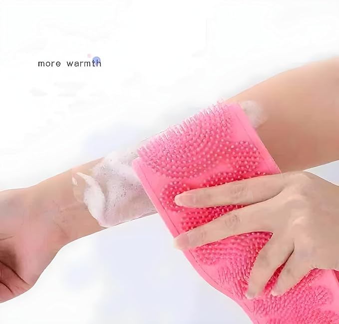 Silicone Double-Sided Exfoliating Body Scrubber Belt for Shower & Bath - Removable Chopping Belt for Skin Exfoliation & Cleansing. - Flymaster Shop