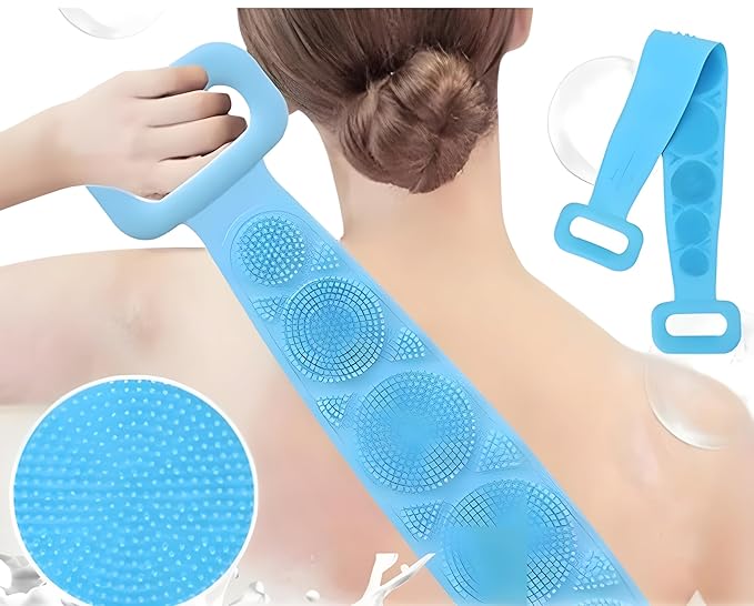 Silicone Double-Sided Exfoliating Body Scrubber Belt for Shower & Bath - Removable Chopping Belt for Skin Exfoliation & Cleansing. - Flymaster Shop