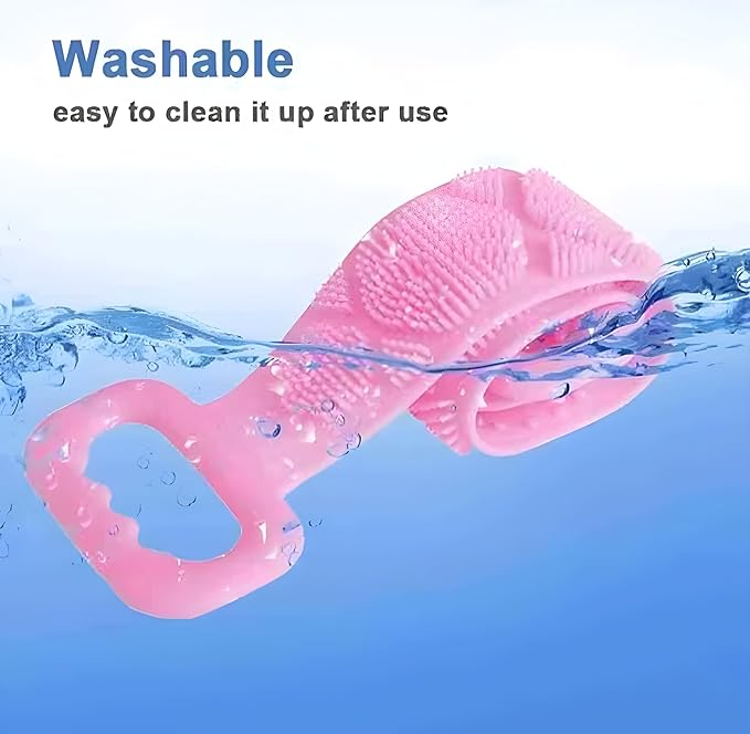Silicone Double-Sided Exfoliating Body Scrubber Belt for Shower & Bath - Removable Chopping Belt for Skin Exfoliation & Cleansing. - Flymaster Shop