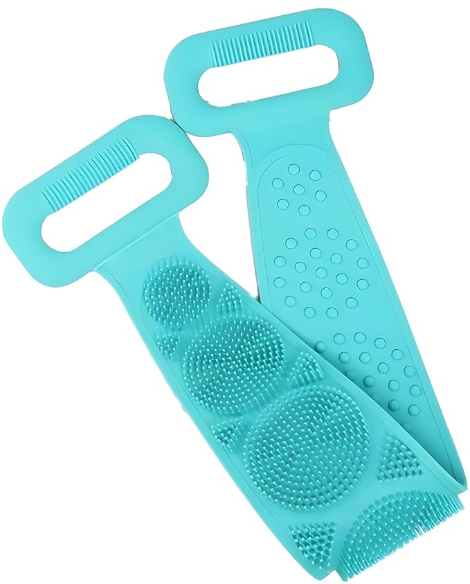 Silicone Double-Sided Exfoliating Body Scrubber Belt for Shower & Bath - Removable Chopping Belt for Skin Exfoliation & Cleansing. - Flymaster Shop
