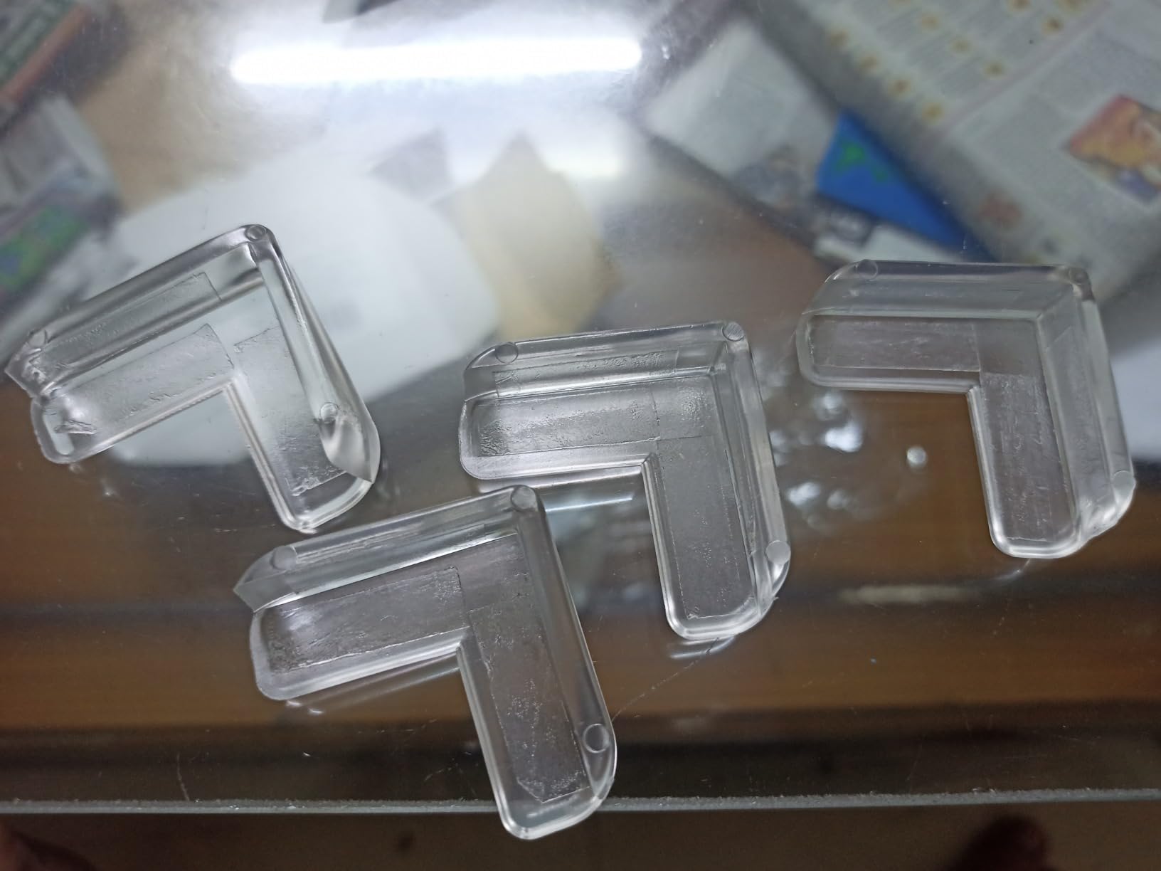 Silicone Edge Protectors for Furniture - Transparent Gel Table Corner Guards, Soft PVC Baby Safety Corner Protectors for Sharp Edges Pack of 8 (White). - Flymaster Shop