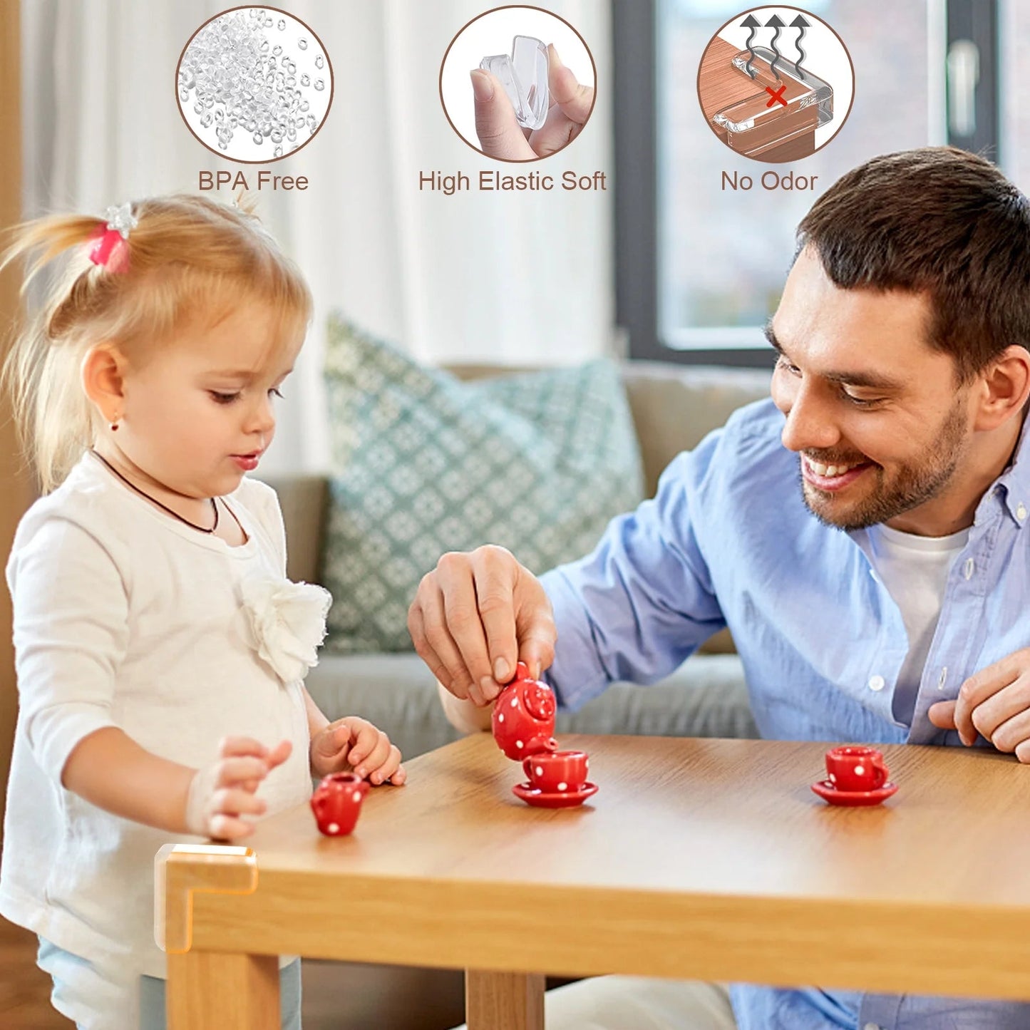 Silicone Edge Protectors for Furniture - Transparent Gel Table Corner Guards, Soft PVC Baby Safety Corner Protectors for Sharp Edges Pack of 8 (White). - Flymaster Shop