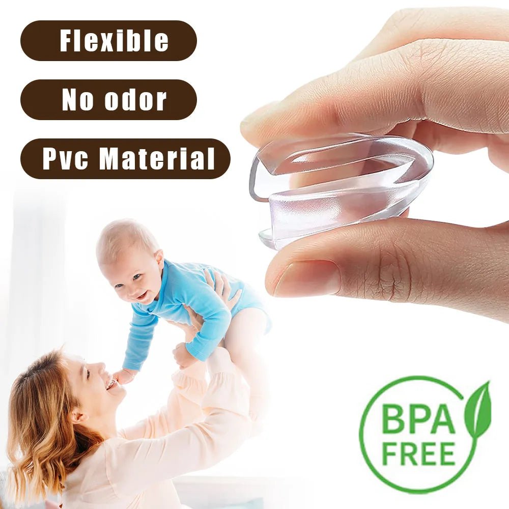 Silicone Edge Protectors for Furniture - Transparent Gel Table Corner Guards, Soft PVC Baby Safety Corner Protectors for Sharp Edges Pack of 8 (White). - Flymaster Shop
