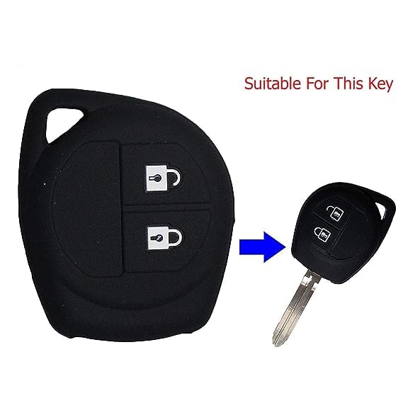 Silicone Key Cover for Maruti Suzuki Swift – 2-Button Remote Key (Black) - Flymaster Shop