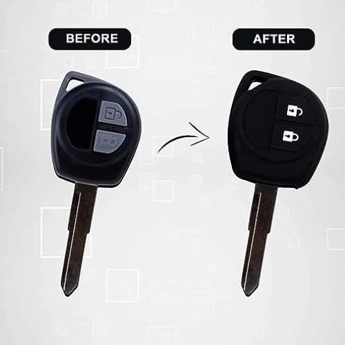 Silicone Key Cover for Maruti Suzuki Swift – 2-Button Remote Key (Black) - Flymaster Shop