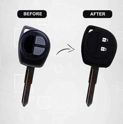 Silicone Key Cover for Maruti Suzuki Swift – 2-Button Remote Key (Black) - Flymaster Shop