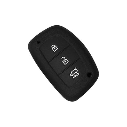 Silicone Rubber Car Key Cover for Hyundai Creta / i20 Elite – Black | Premium Protection & Durability (Pack of 1) - Flymaster Shop