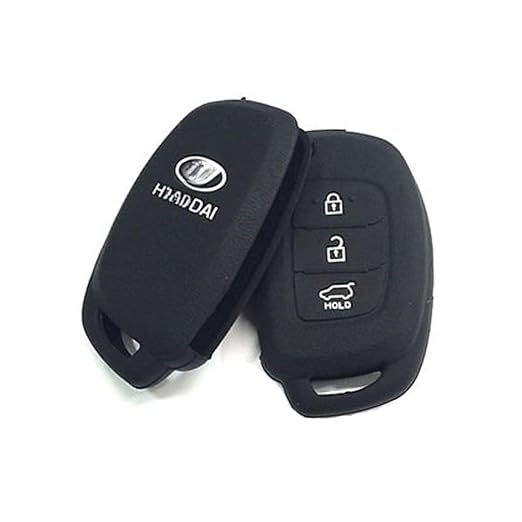 Silicone Rubber Car Key Cover for Hyundai Creta / i20 Elite – Black | Premium Protection & Durability (Pack of 1) - Flymaster Shop