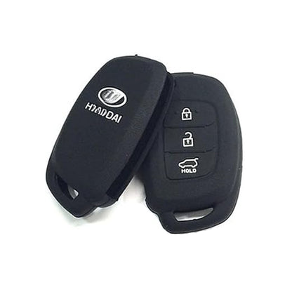 Silicone Rubber Car Key Cover for Hyundai Creta / i20 Elite – Black | Premium Protection & Durability (Pack of 1) - Flymaster Shop