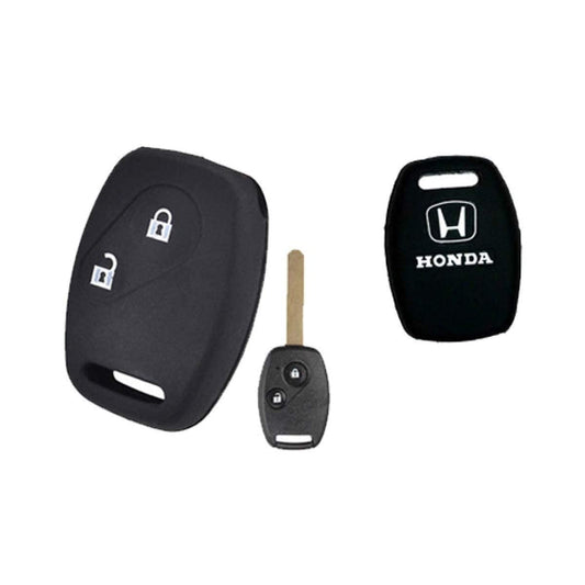 Soft Silicone Car Key Cover for Honda City, Civic, Jazz, Brio, Amaze (Old Model) – 2 Button | Black - Flymaster Shop