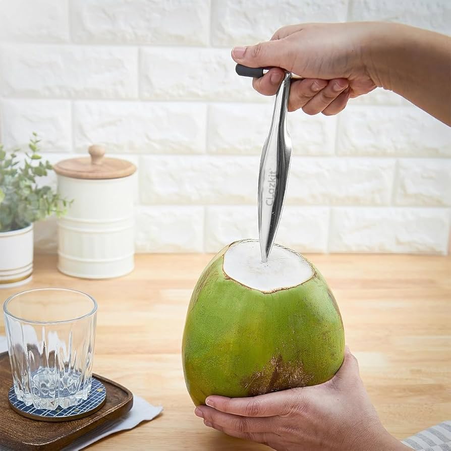 Stainless Steel Coconut Opener Tool – Coconut Driller, Knife, and Water Extraction Opener Machine for Easy and Quick Coconut Water Access (Pack of 1) - Flymaster Shop
