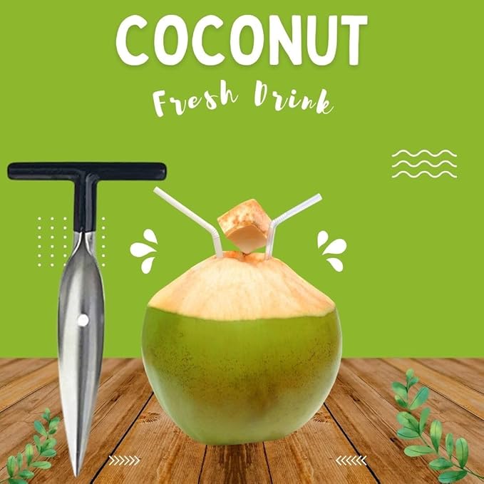 Stainless Steel Coconut Opener Tool – Coconut Driller, Knife, and Water Extraction Opener Machine for Easy and Quick Coconut Water Access (Pack of 1) - Flymaster Shop