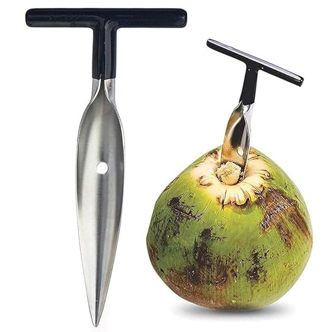 Stainless Steel Coconut Opener Tool – Coconut Driller, Knife, and Water Extraction Opener Machine for Easy and Quick Coconut Water Access (Pack of 1) - Flymaster Shop