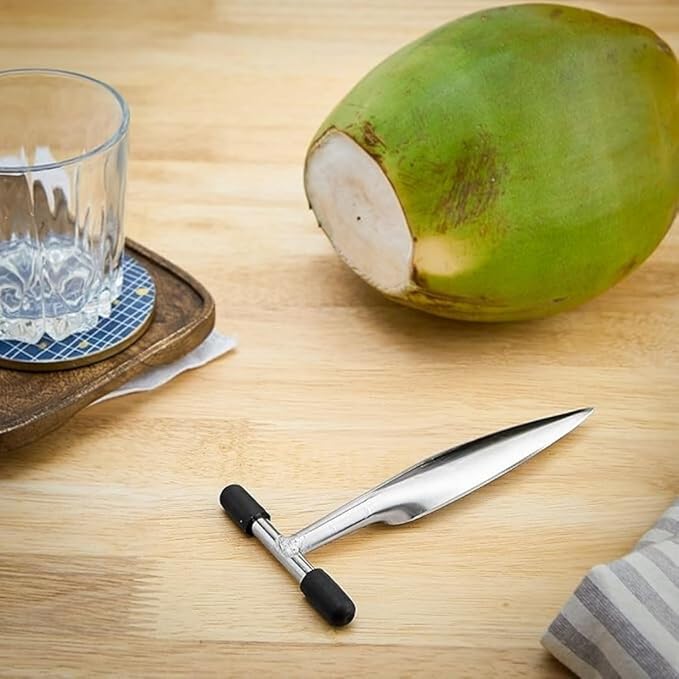 Stainless Steel Coconut Opener Tool – Coconut Driller, Knife, and Water Extraction Opener Machine for Easy and Quick Coconut Water Access (Pack of 1) - Flymaster Shop