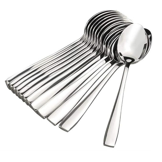 Stainless Steel Dinner Spoon/Table Spoon Set (Medium, Set of 12) – Durable and Elegant Teaspoons for Daily Use - Flymaster ShopFlymaster ShopB000HIBPV8