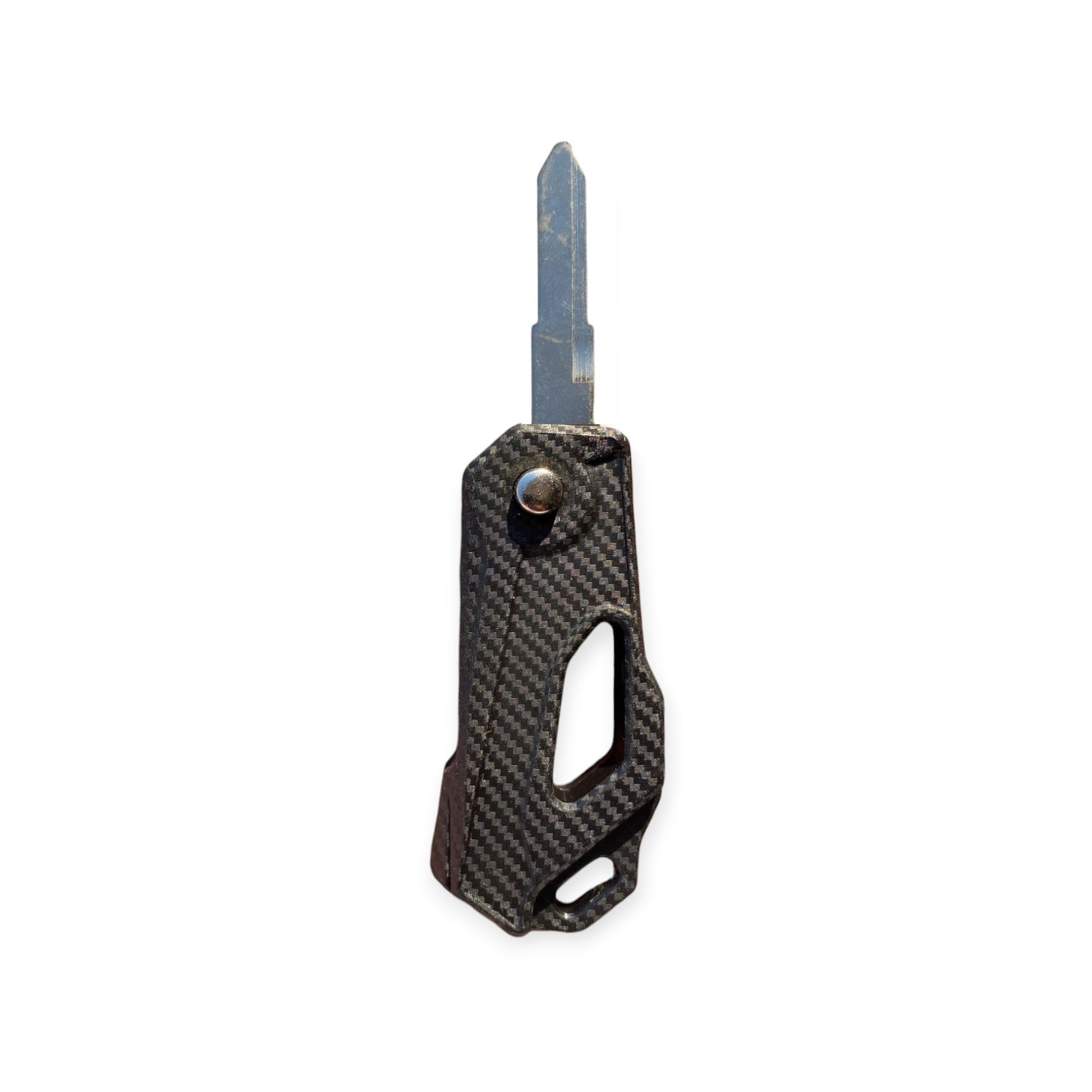 Stylish Carbon Finish Flip Key for Hero Splendor, NXG & Passion Pro (Left Cut) | Upgrade Your Motorcycle Key - Flymaster Shop