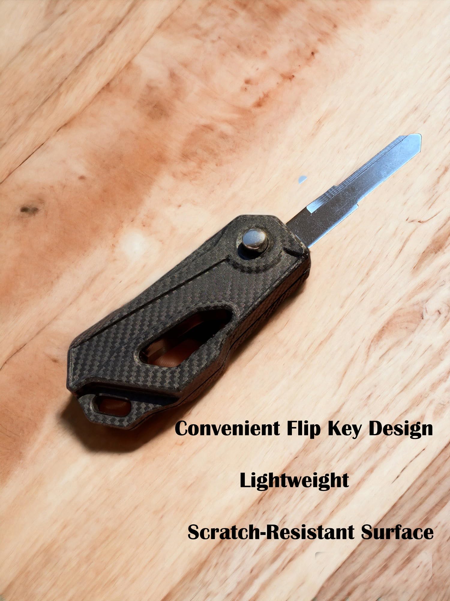 Stylish Carbon Finish Flip Key for Hero Splendor, NXG & Passion Pro (Left Cut) | Upgrade Your Motorcycle Key - Flymaster Shop