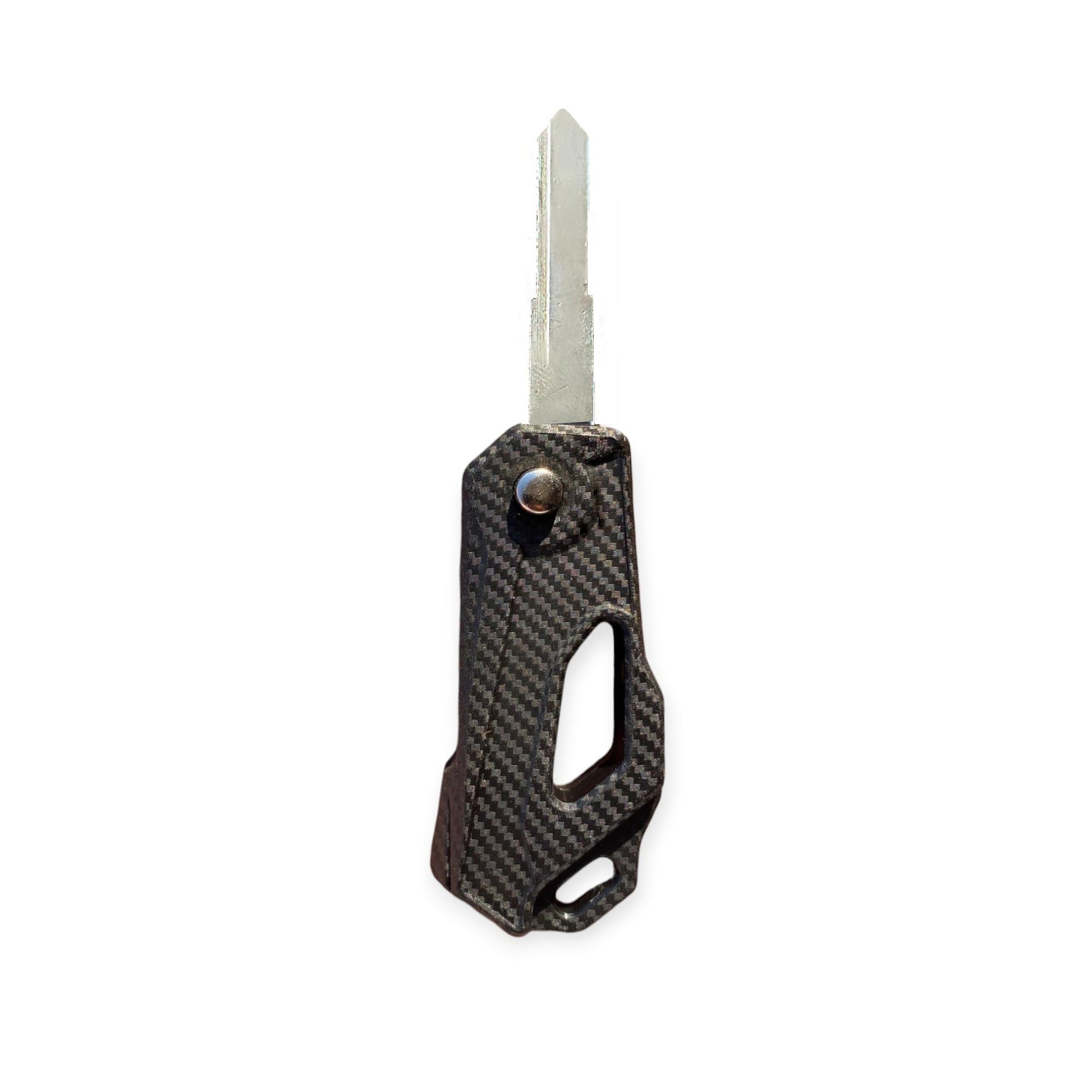 Stylish Carbon Finish Flip Key for Hero Splendor, NXG & Passion Pro (Left Cut) | Upgrade Your Motorcycle Key - Flymaster Shop