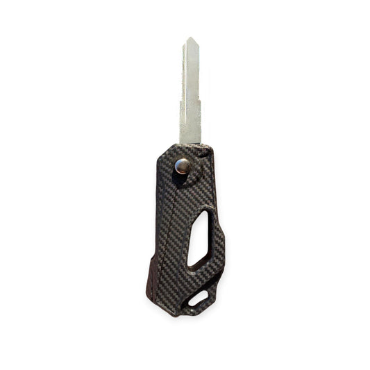 Stylish Carbon Finish Flip Key for Hero Splendor, NXG & Passion Pro (Left Cut) | Upgrade Your Motorcycle Key - Flymaster Shop