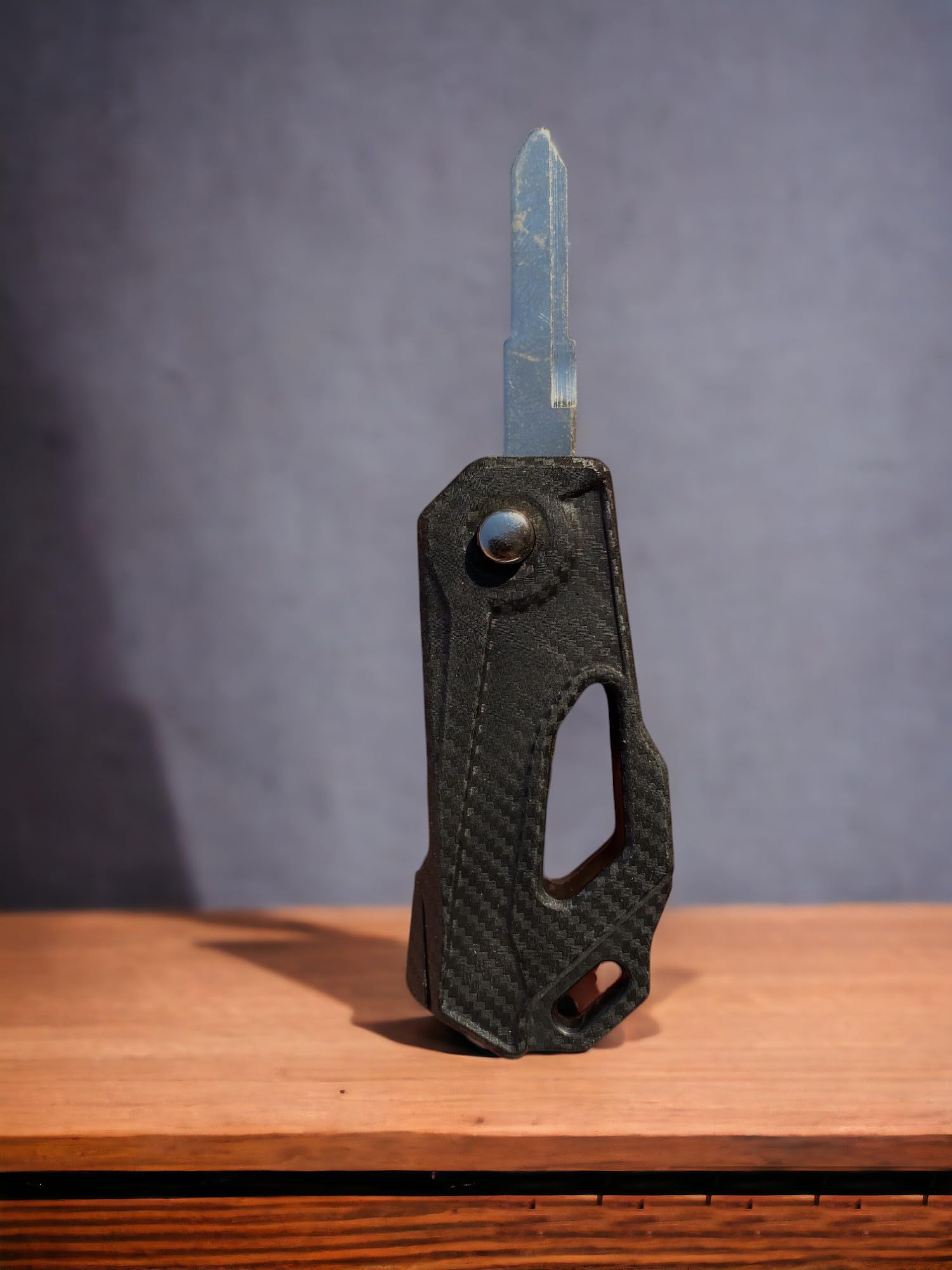 Stylish Carbon Finish Flip Key for Hero Splendor, NXG & Passion Pro (Left Cut) | Upgrade Your Motorcycle Key - Flymaster Shop
