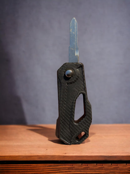Stylish Carbon Finish Flip Key for Hero Splendor, NXG & Passion Pro (Left Cut) | Upgrade Your Motorcycle Key - Flymaster Shop