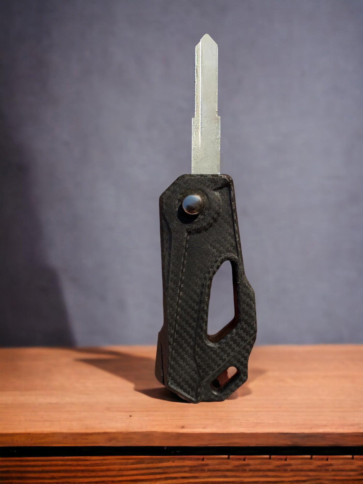 Stylish Carbon Finish Flip Key for Hero Splendor, NXG & Passion Pro (Left Cut) | Upgrade Your Motorcycle Key - Flymaster Shop