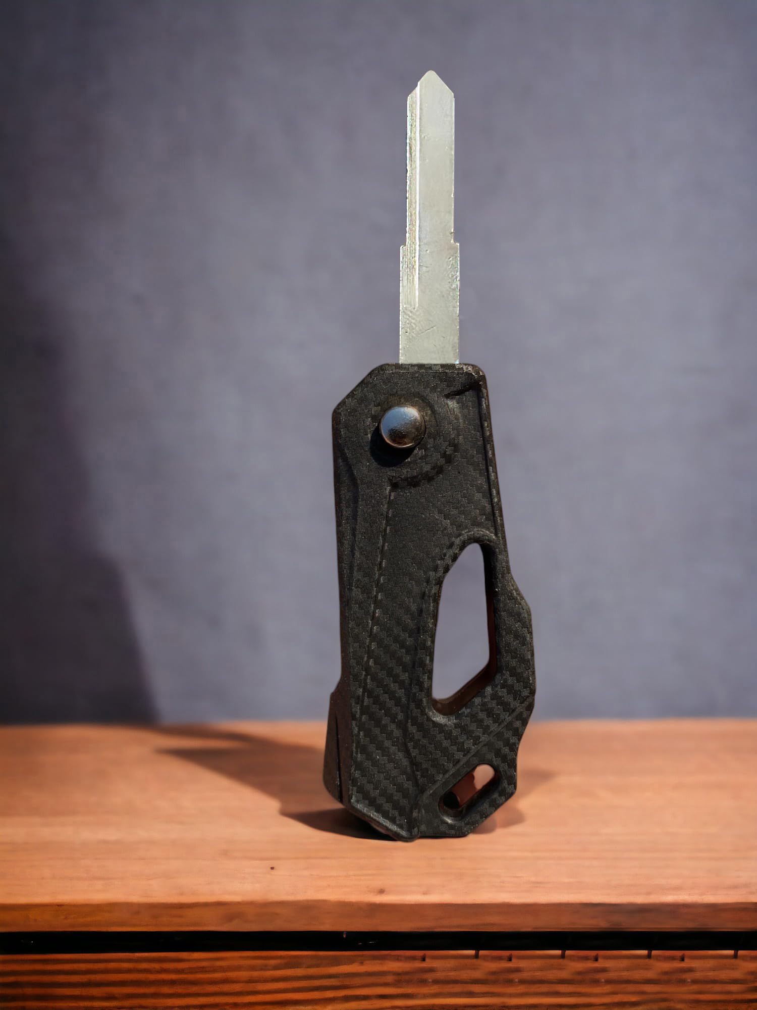 Stylish Carbon Finish Flip Key for Hero Splendor, NXG & Passion Pro (Left Cut) | Upgrade Your Motorcycle Key - Flymaster Shop