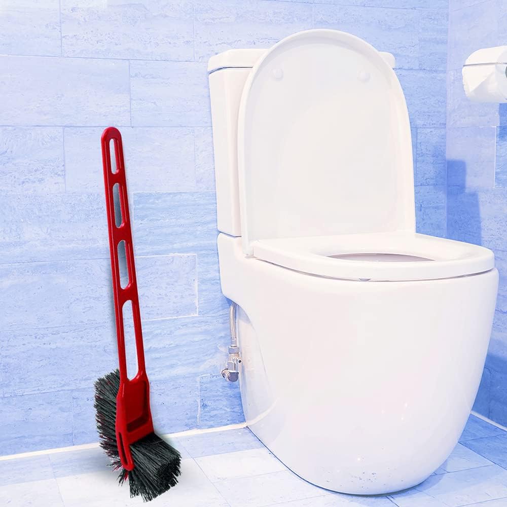 Toilet Cleaner Brush Combo, Toilet Cleaning Z5 Brush with Long Handle, Double Side Normal Bristles Toilet Brush (Mixed Colors, Set of 1) - Flymaster Shop