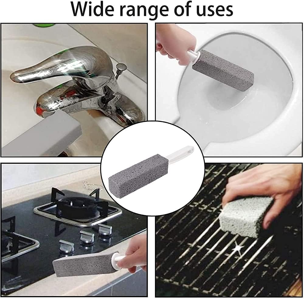 Toilet Cleaner Brush with Handle Pumice Stone for Cleaning, Tiles, Iron, and Rust, Cleaning, Stain Remover Toilet Bowl Clean Brush with Handle Pumice Scouring Stick Cleaner (Pack of 1) - Flymaster Shop