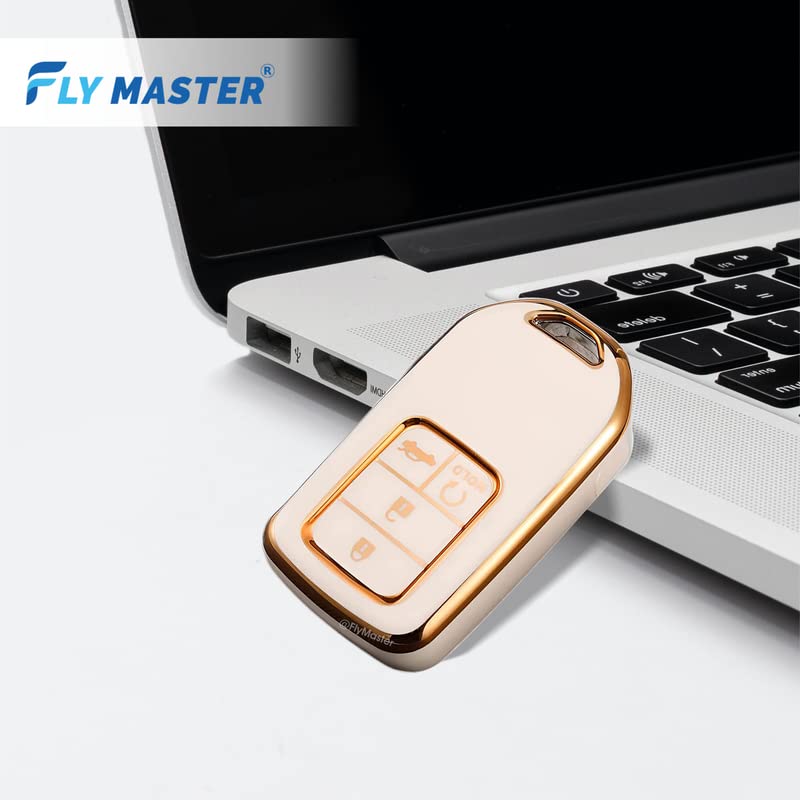TPU Key Cover for Honda Accord, Civic, WR-V, BR-V, CR-V, City, Jazz 3rd Gen – Premium Remote Key Protection (White) - Flymaster Shop