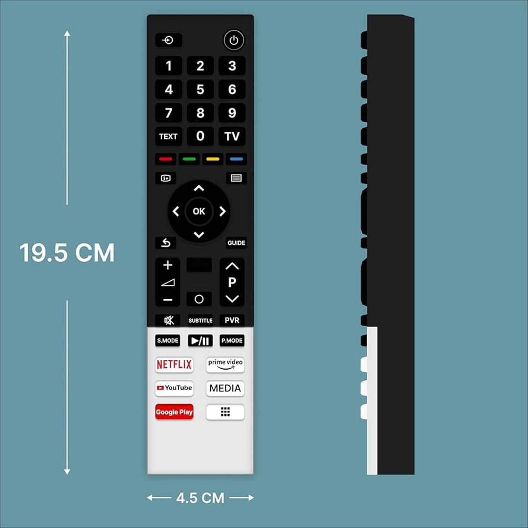 Universal Remote for Toshiiba Smart TVs – Compatible with LCD, LED, OLED, QLED, UHD, 4K Android TVs, Hot Keys for Netflix, Prime Video, YouTube, Google Play, and Media. - Flymaster Shop